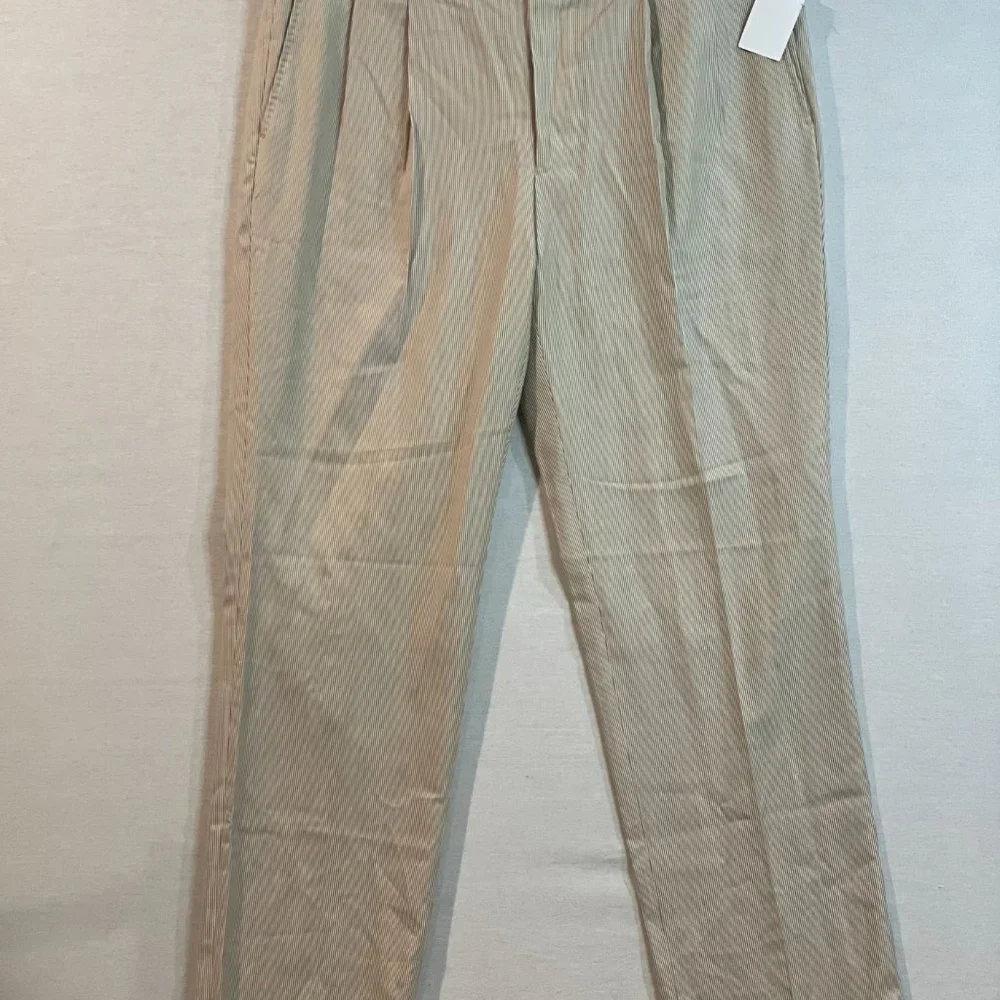 Aristo Eighteen Mens Brown/White Stirling Pinstripe Alberdeen Dress Pant 38/35